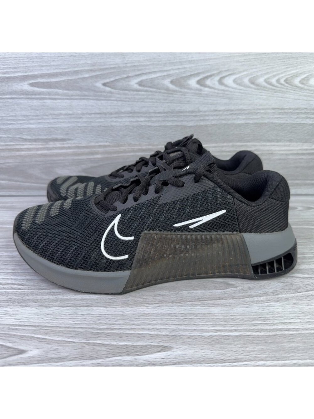 Nike Metcon 9 Cross Training Shoes Womens Size 8.5 Black Gray Gym DZ2537-001